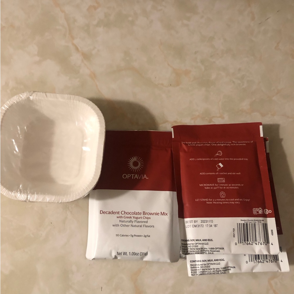 4 - Optavia Chocolate Brownie Mix with Yogurt Chips